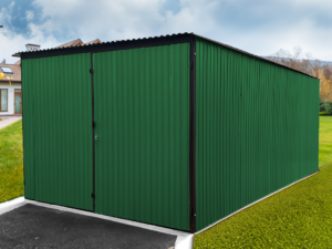 Garáž z plechu 3x5m – RAL6005